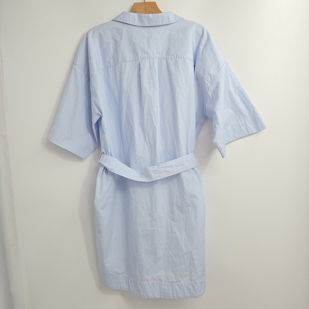 Paige‎ Shirt Dress Light Blue Cotton Belted - Picture 13 of 15